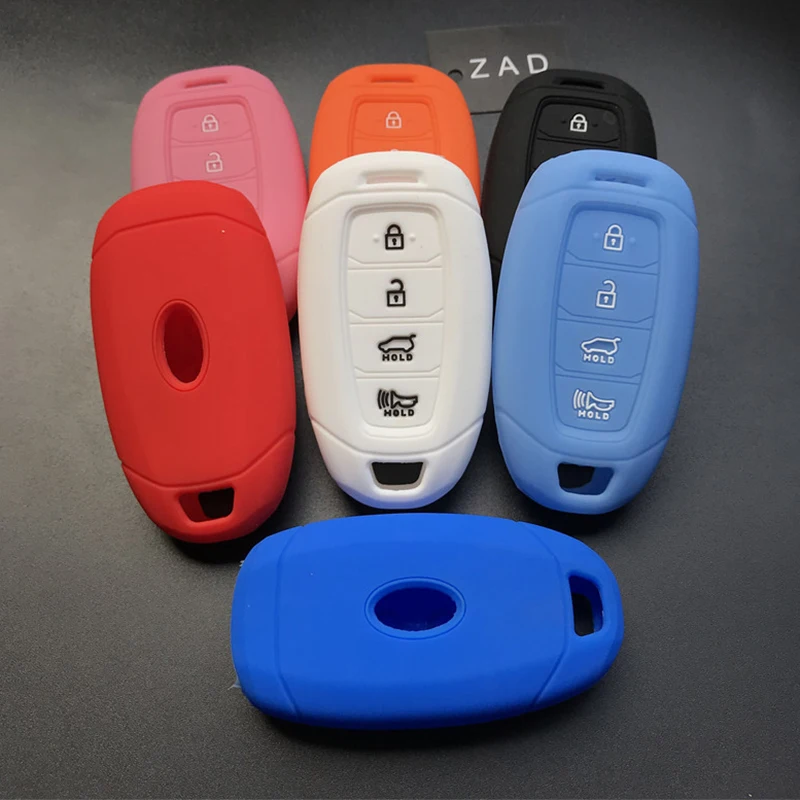 ZAD 4 кнопки силиконовый резиновый чехол для ключей автомобиля для hyundai GRANDEUR IG Azera чехол для ключей