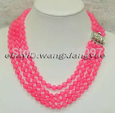 

>Charming! 4 Rows 8mm Pink Alexandrite Necklace
