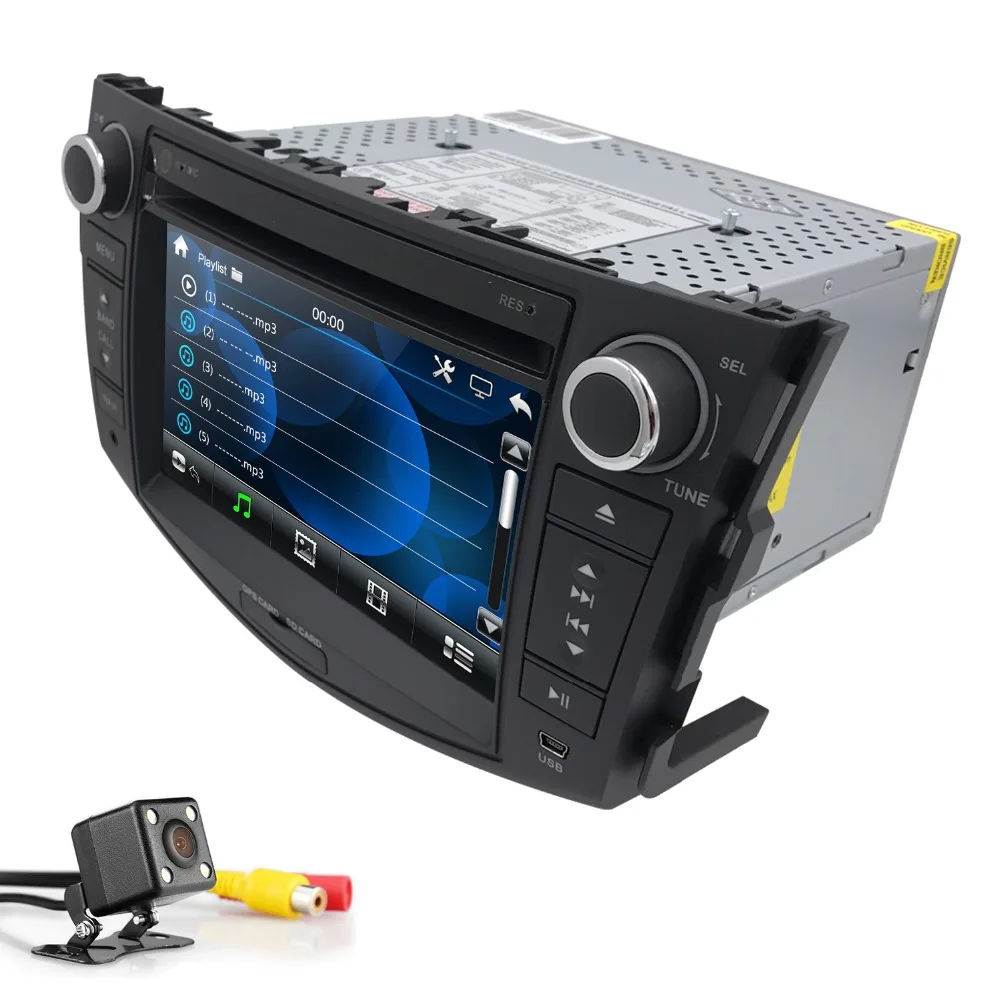 Excellent 7 Inch Car DVD Player For Toyota RAV 4 RAV4 2006-2012 2 Din Car Stereo Audio Radio Video GPS Navigation Steering Wheel CD BT 4