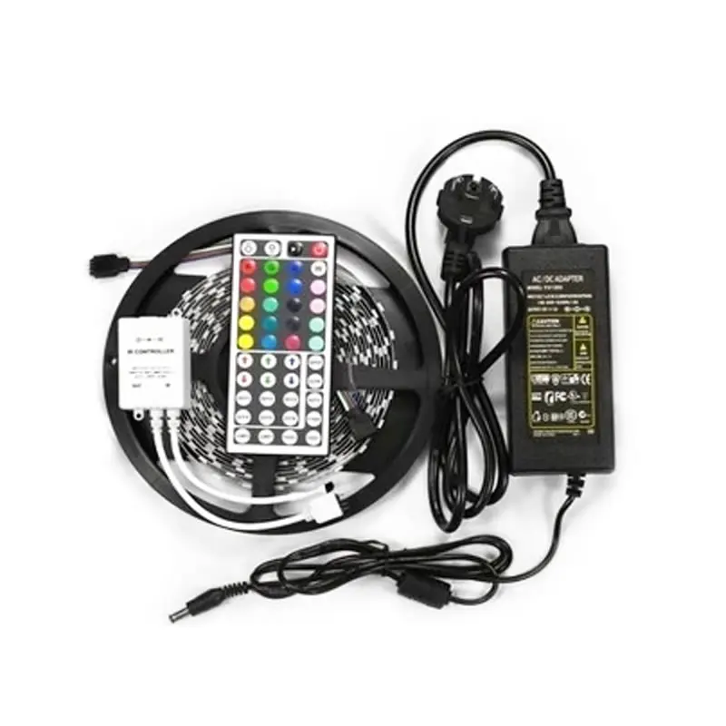 

5M RGB LED Strip 5050 non waterproof colourful led light  Led RGB tape ribbon 60led/m +44 key Remote controller + Power Adapter