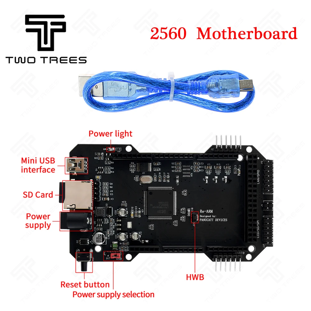 

3D Printer Parts Cloned RE-ARM Control Board Upgrade Mega 2560 R3 3D Printer Board 32-Bit Motherboard To Ramps 1.6/1.5/1.4