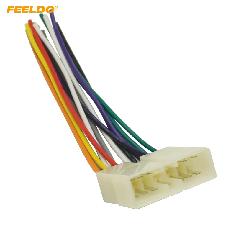 Feeldo 10pcs Car Stereo Audio Wiring Harness Adapter Plug