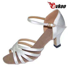 Evkoo dance/Лето г. Крутая женская обувь для латинских танцев атласная белая или Золотая Pu высота каблука 6 см на ваш выбор Evkoo-127