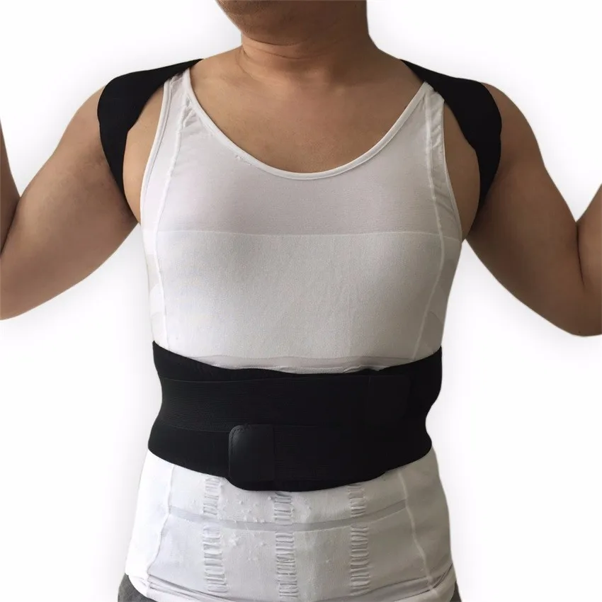 Бандаж для плеча обратно осанки для осанки спины для женщин корректор осанки белый черный мужчин AFT-B002