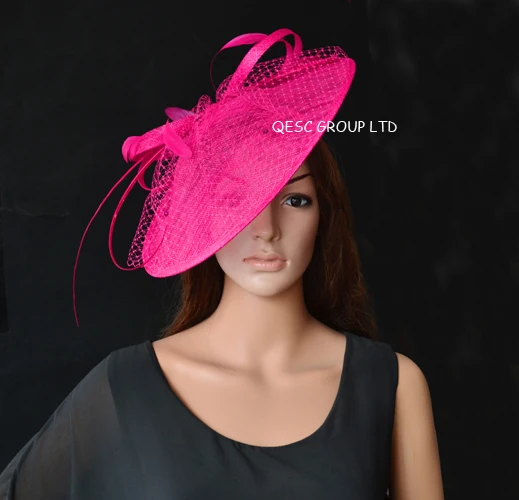New Large Sinamay Fascinator Hat With 