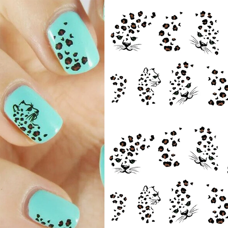 

1X New DIY Tips Watermark Water Transfer Stickers leopard print Design Nail Art Decals Decorations Manicure Styling Tools BLE581
