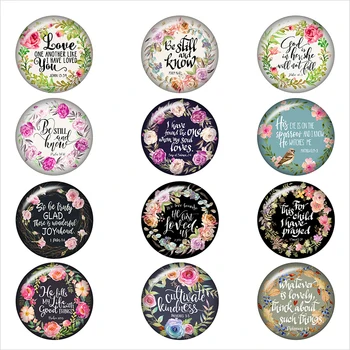 

20PCS Mixed Ginger Glass Snap Button Jewelry Word Flower Love Classic For DIY 18MM Button Snap Bracelet Necklace Jewelry