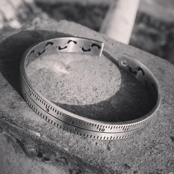 

Dial Steel Speedometer Bangle cuff man Bracelet stainless steel Rule Design Bracciale pulseras unisex 2019