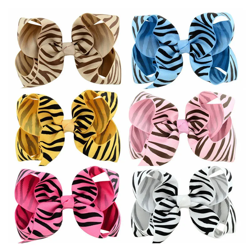 

MIXIU 6pcs/set Boutique Handmade Hair Accessories Striped Grosgrain Ribbon Bows With Hair Clips Kids Girl Hair Band Headwear