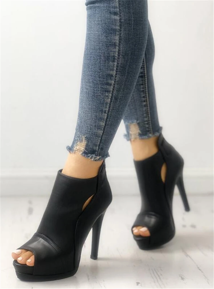 LAPOLAKA/модные летние ботинки на тонком каблуке с открытым носком и ...