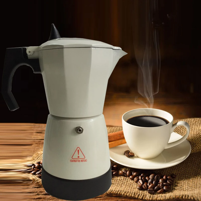 300ml Electric Coffee Maker Aluminum Moka Pot Mocha Coffee Maker Machine LBShipping
