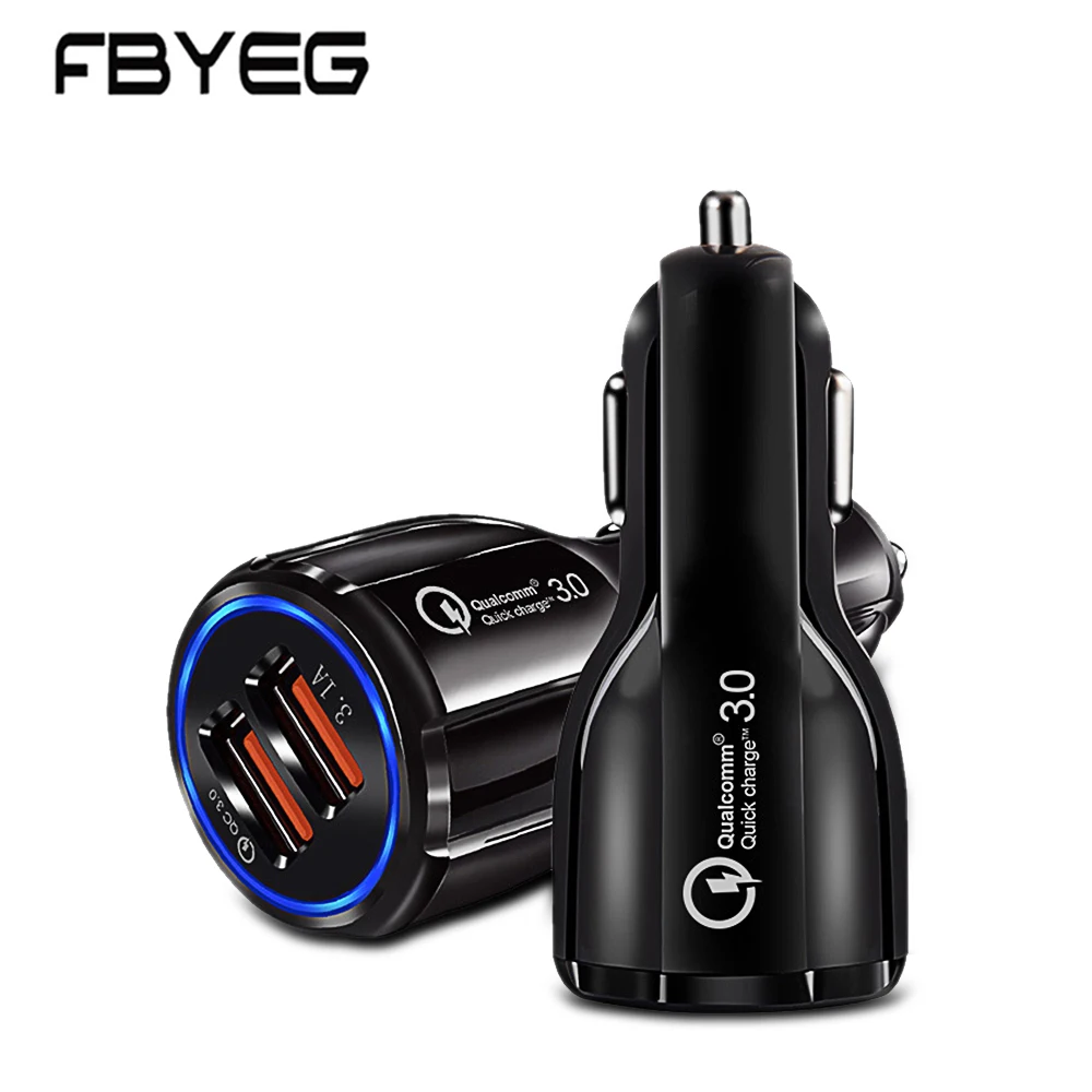 

FBYEG QC02 Car Charger Usb Quick Charge 2.0 3.0 Charger For Mobile Phone 2 usb Ports Fast Car Charger For iphone samsung tablet