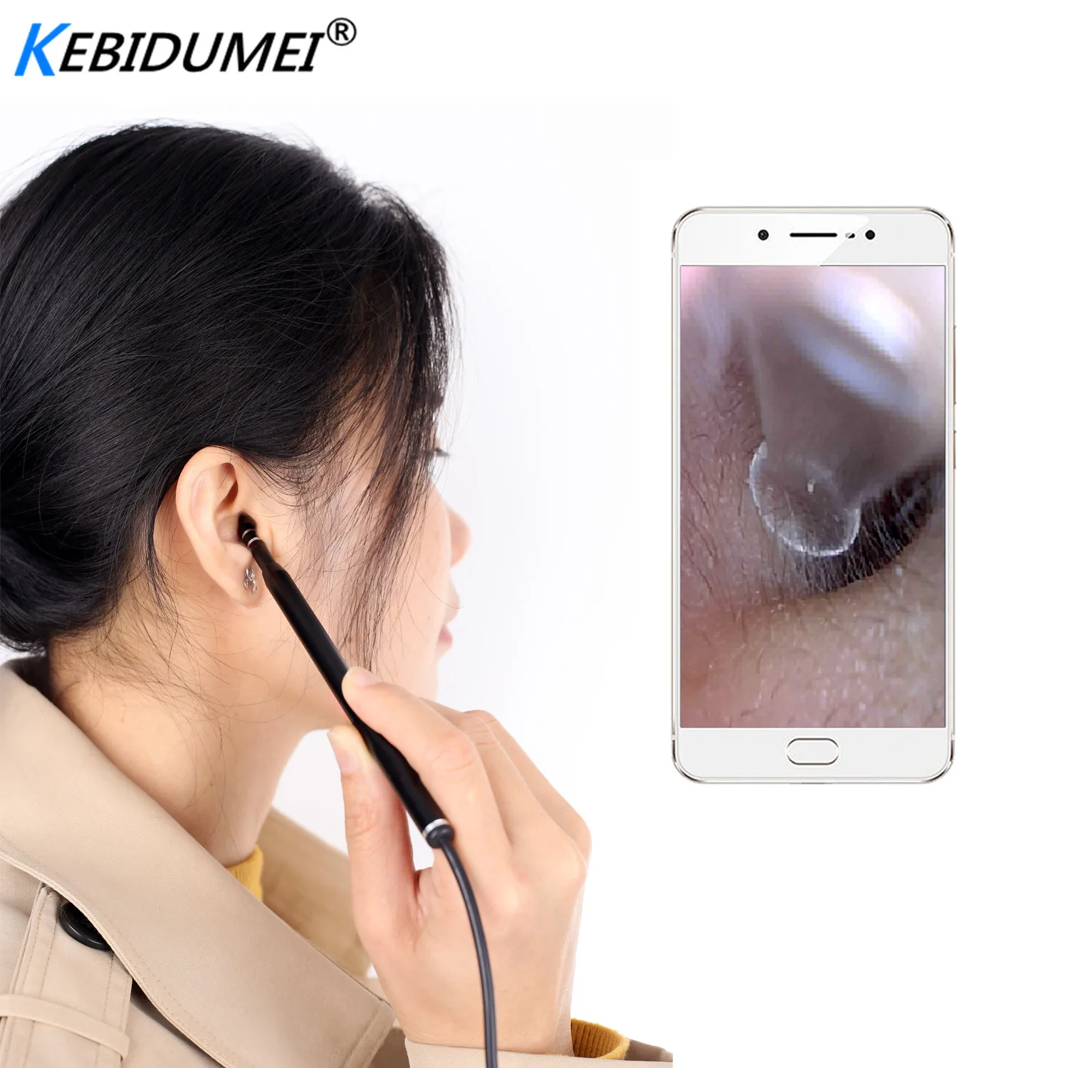 

Kebidumei Earpick Health Care Tool Ear Cleaning Endoscope 3 in1 USB HD Visual Ear Spoon 5.5mm Mini Camera for Android win8/7 PC
