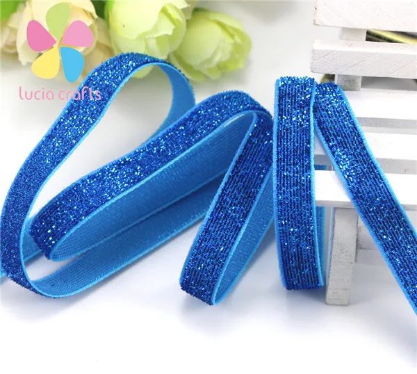 Разные цвета на выбор 9 ярдов/10 ярдов 3/"(10 мм) Блестящие бархатные ленты diy аксессуары для одежды T0601 - Цвет: Blue  10y