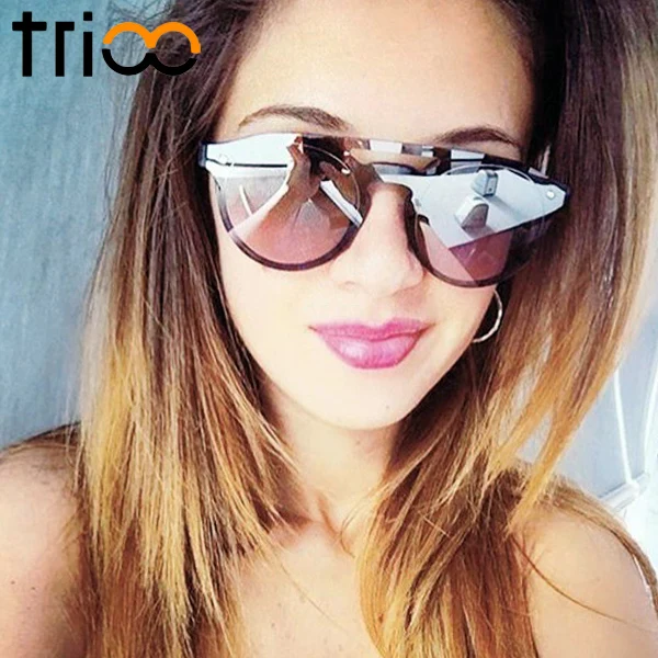 Очки солнцезащитные TRIOO женские модные солнечные очки с плоской оправой без