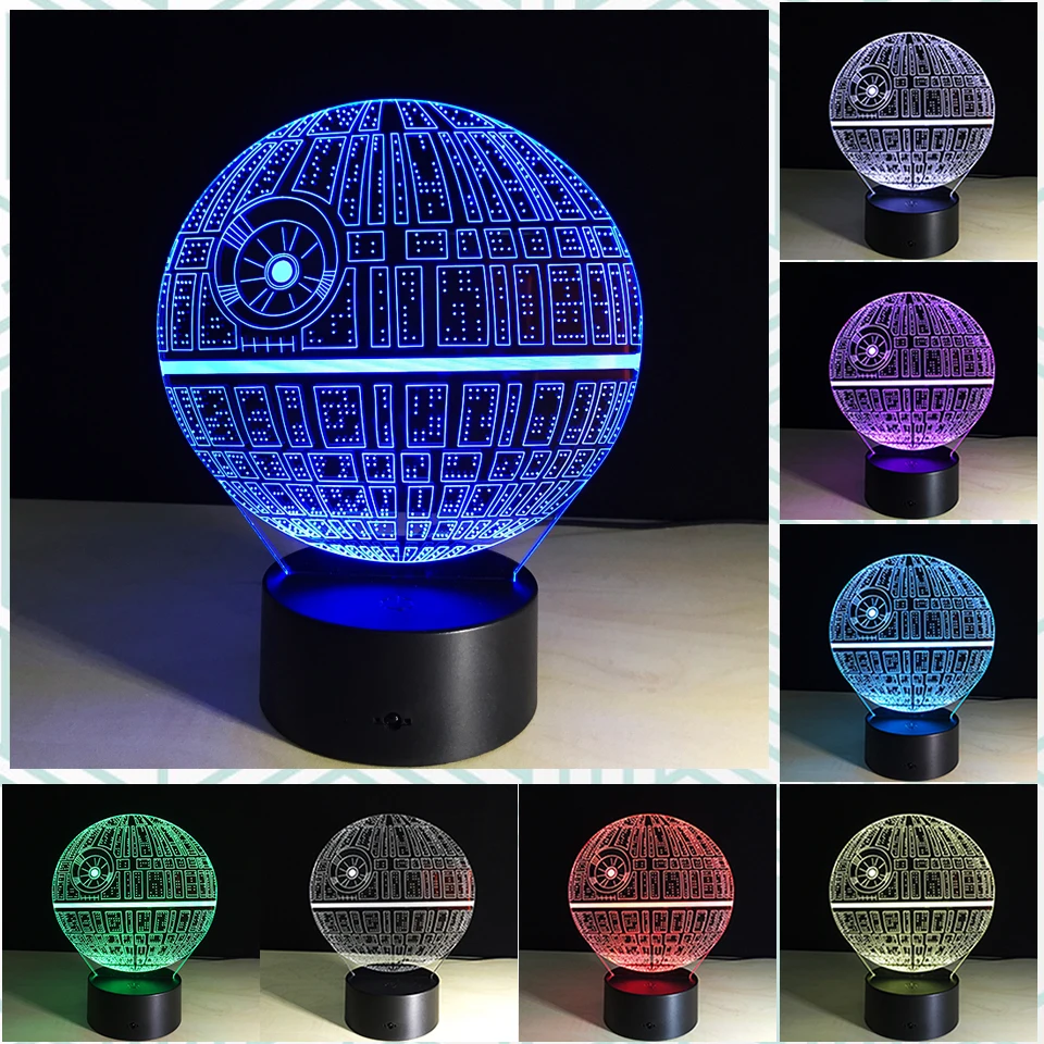 Новый 3D светильник Chaohui модель BB 8 R2D2 Master Yoda Дарт Вейдер USB разноцветный