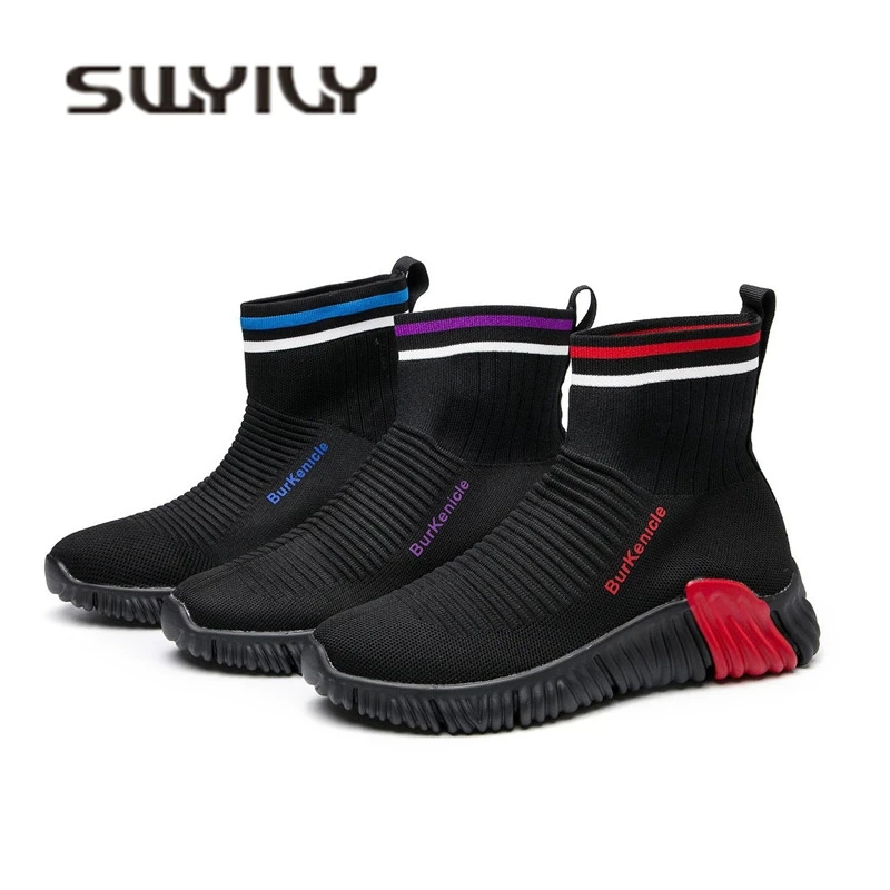 Женские высокие туфли носки SWYIVY Новинка осени 2018 повседневная женская обувь