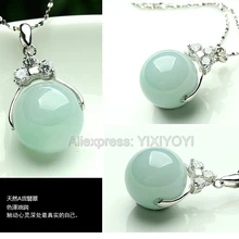 Красивая ручная работа, натуральный светильник, Зеленый жадеит, бусины, благословение, удача, подвеска+ бесплатное ожерелье, сертификат, хорошее ювелирное изделие