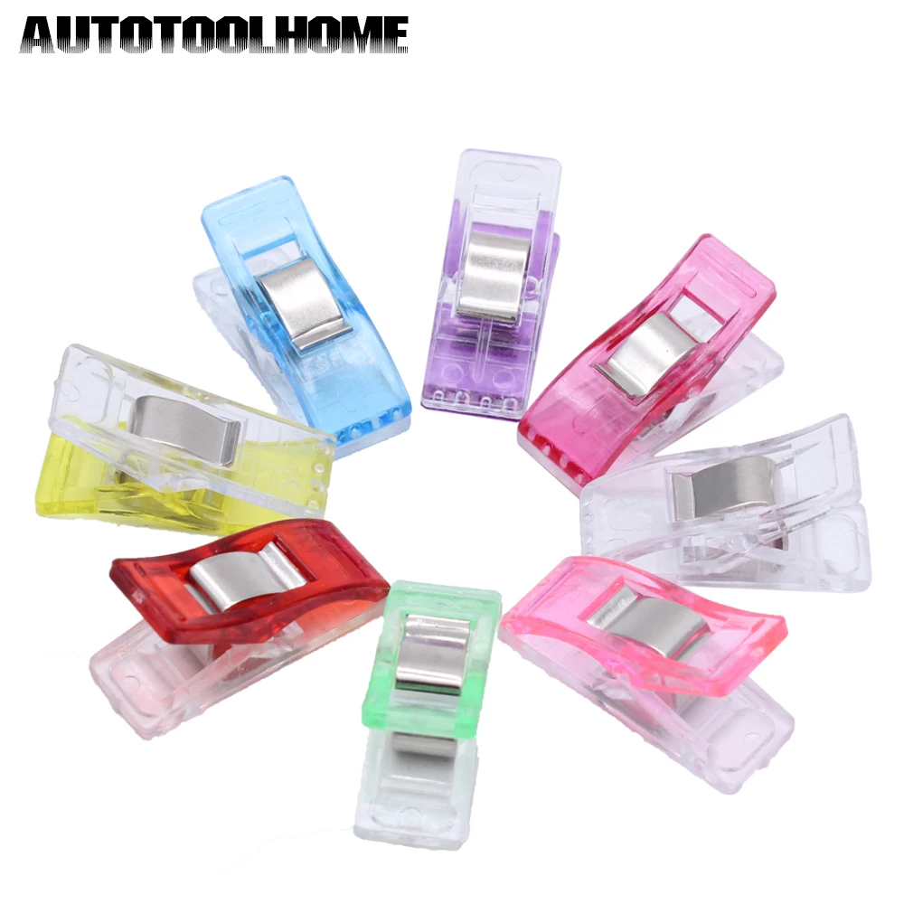 

50Pcs Garment Plastic Wonder Clips Holder for DIY Patchwork Fabric Quilting Craft Sewing Knitting Red Home Office Supply