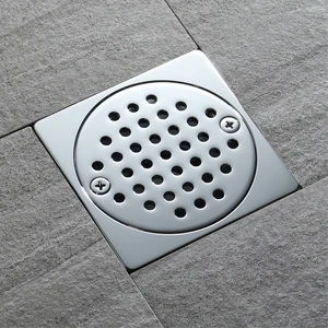 HIDEEP Square Floor Drain Waste Grates Bathroom Invisible Sliver Shower Drain Chrome Plated Bathroom Kitchen Shower Floor Drains