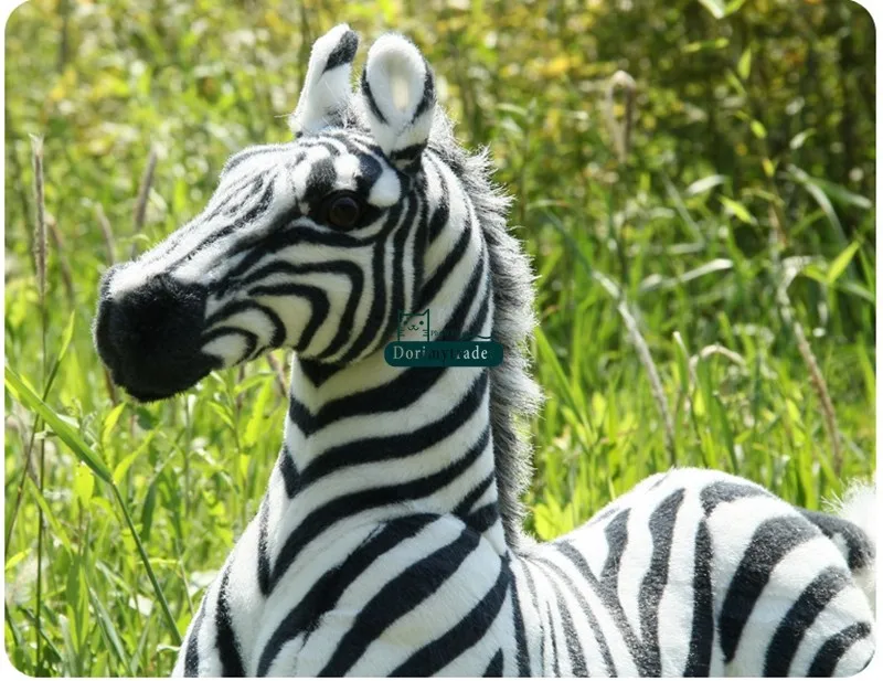 Dorimytrader Cute New 110cm Large Soft Emulational Forest Animal Zebra Plush Toy 43'' Big Stuffed Zebra Doll Photography Props DY60800 (8)