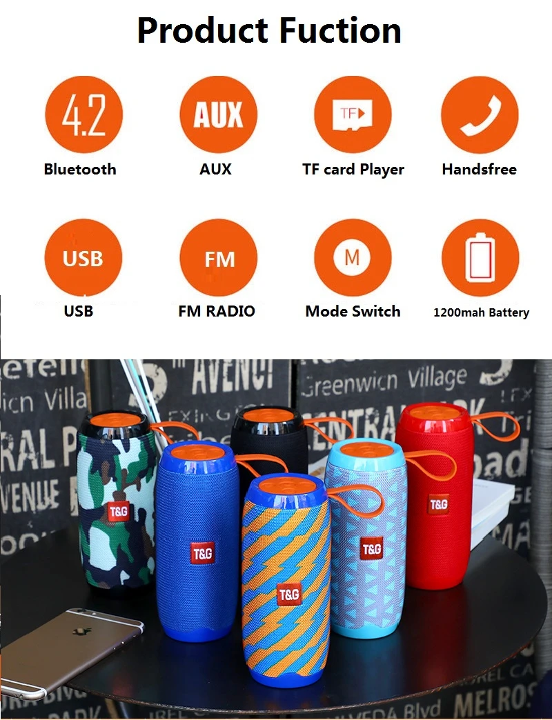 Wireless Bluetooth Speakers Portable Speaker TG117 Soundbar Outdoor Sports Waterproof column Music center system caixa de som Wireless Bluetooth Speakers Portable Speaker TG117 Soundbar Outdoor Sports Waterproof column Music center system caixa de som
