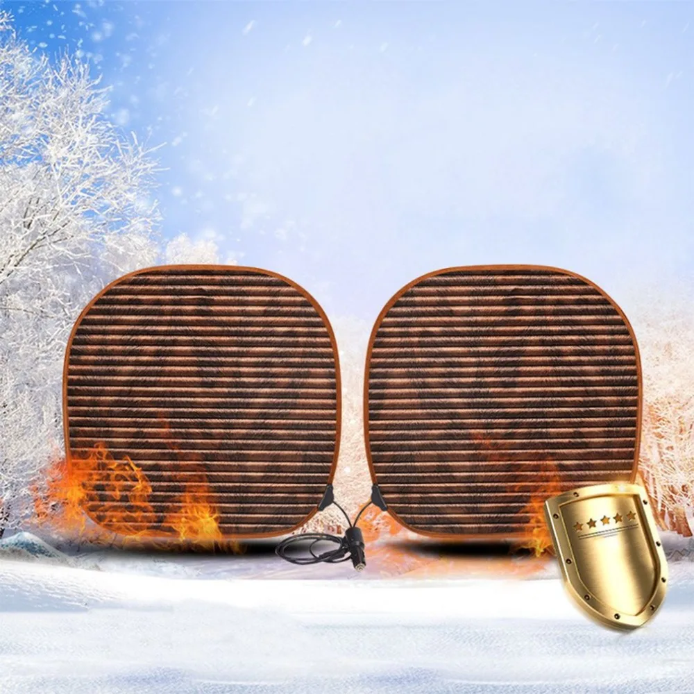 

2pcs/set 12V Universal Winter Car Electric Heated Blanket Cushions Auto Seat Heating Pad Covers Auto Car Styling