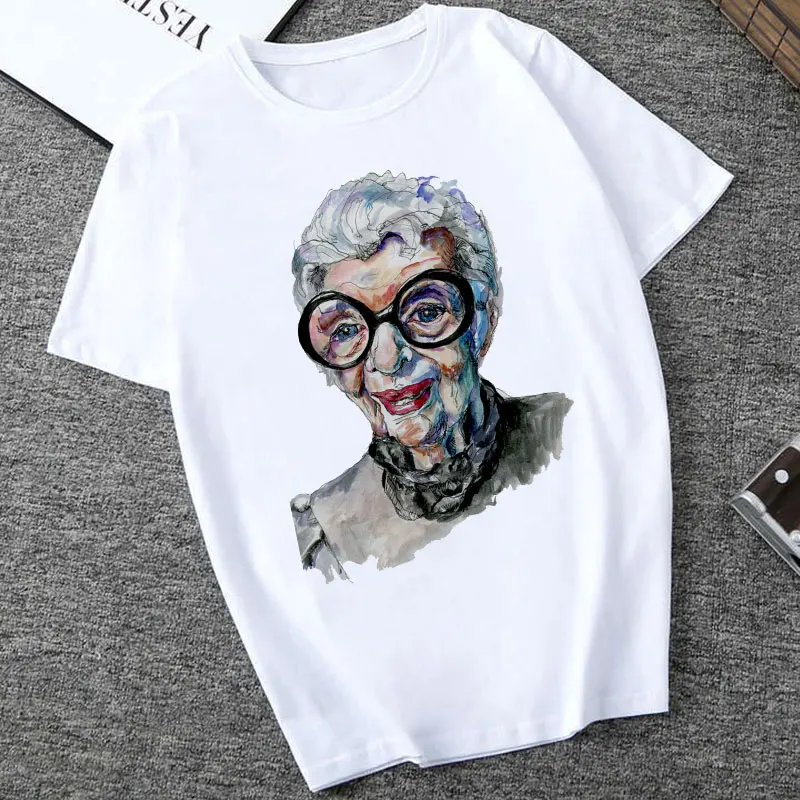 Fashion Short Sleeve TShirt Harajuku Aesthetics Tshirt Old Woman Print Tops Vogue Casual Korean Tees Camisetas Verano Mujer 2019