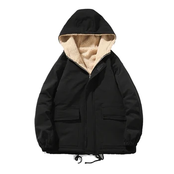 

Winter Warm Hooded Men Cotton Coats Jackets Thicken Outwear Casual Solid