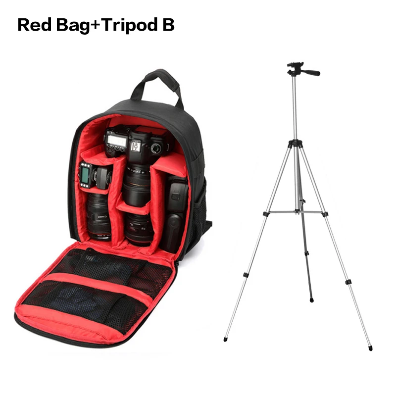 Red Bag Tripod B Водонепроницаемый функциональные DSLR рюкзак Камера видео мешок для samsung ST100 ST150F ST200F ST30 ST600 ST65 ST6500 ST5000 ST66 ST700 - Цвет: Red Bag Tripod B