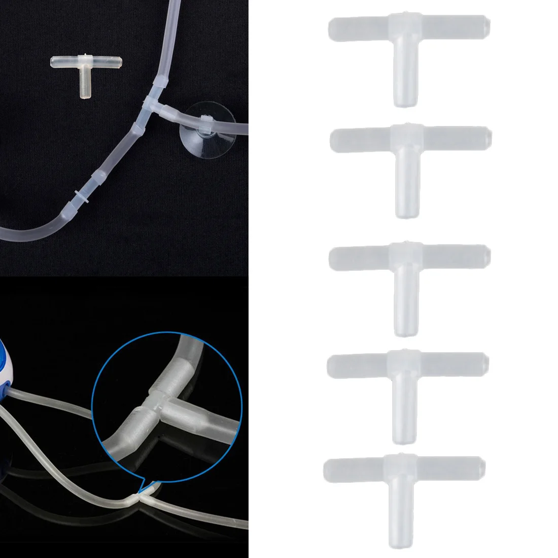 

10pcs/lot Fish Tank Air Pumper Connecting Tube Plastic White T Shaped 3-Way Aquarium Air Pump Line Tubing Joints Connectors