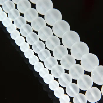 

Matte Crystal Quartzs Round White 6mm 8mm 10mm 12mm Natural CrystalSpacer Loose Beads for DIY Bracelets Necklace Jeweley Making
