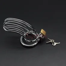 SMspade silver male chastity cage locking stainless steel dildo cage ring toys for man