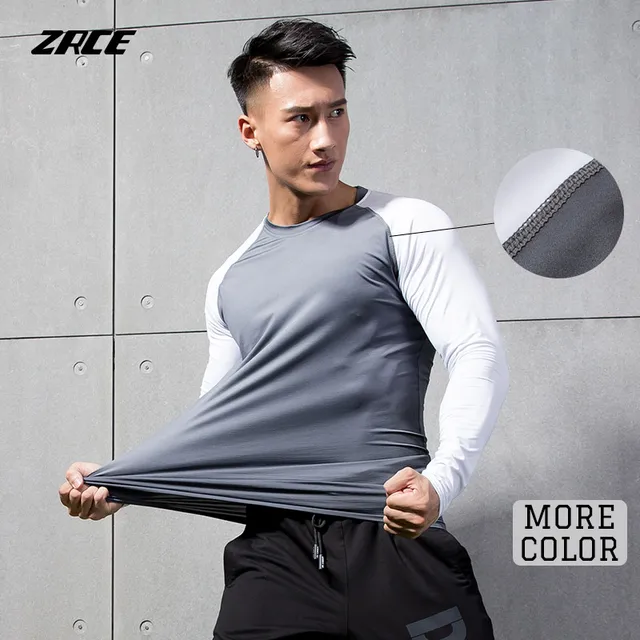 Raglan Sleeve 3d Printed tshirts Solid Color Compression Shirts Long Sleeve T Shirt Fitness Men Workout Bodybuilding Tops