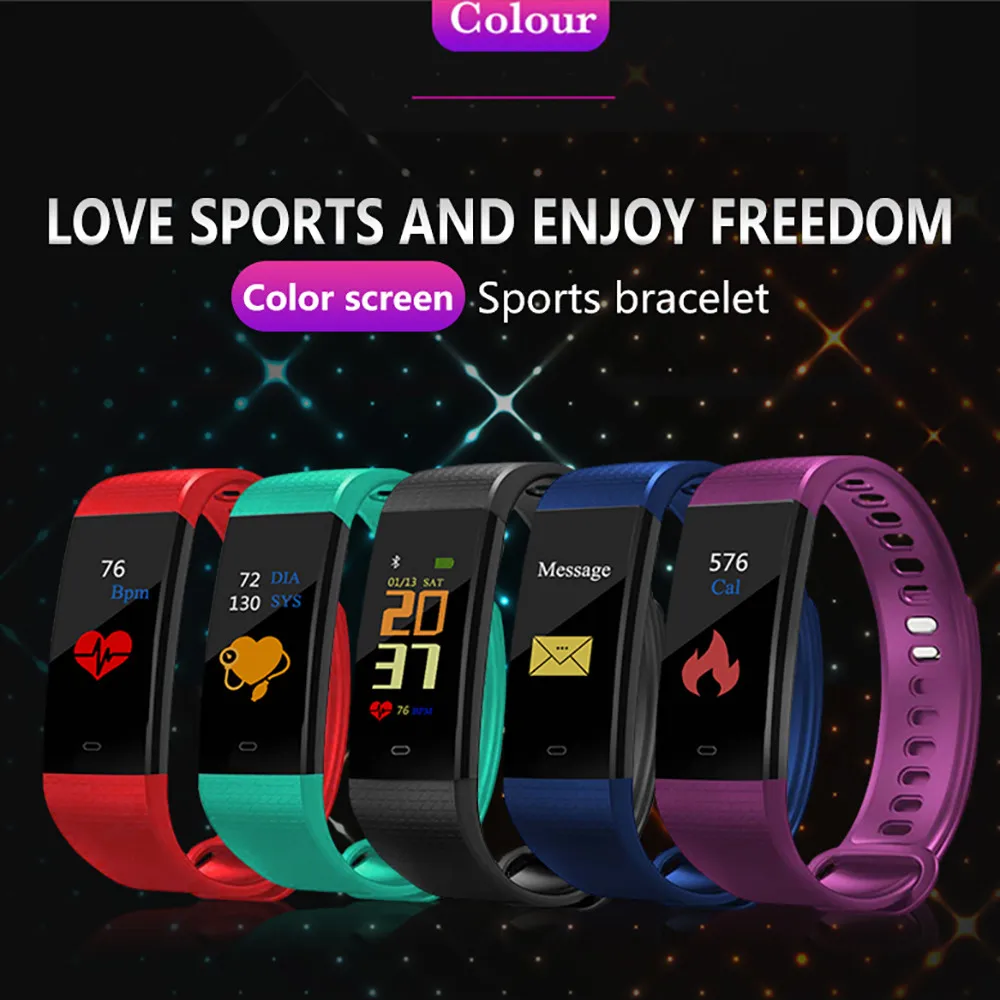 

Y5 Color Screen Smart Sport Watch Bracelet Heart Rate Monitoring Waterproof Bracelet Digital Watch USB Charger by itself