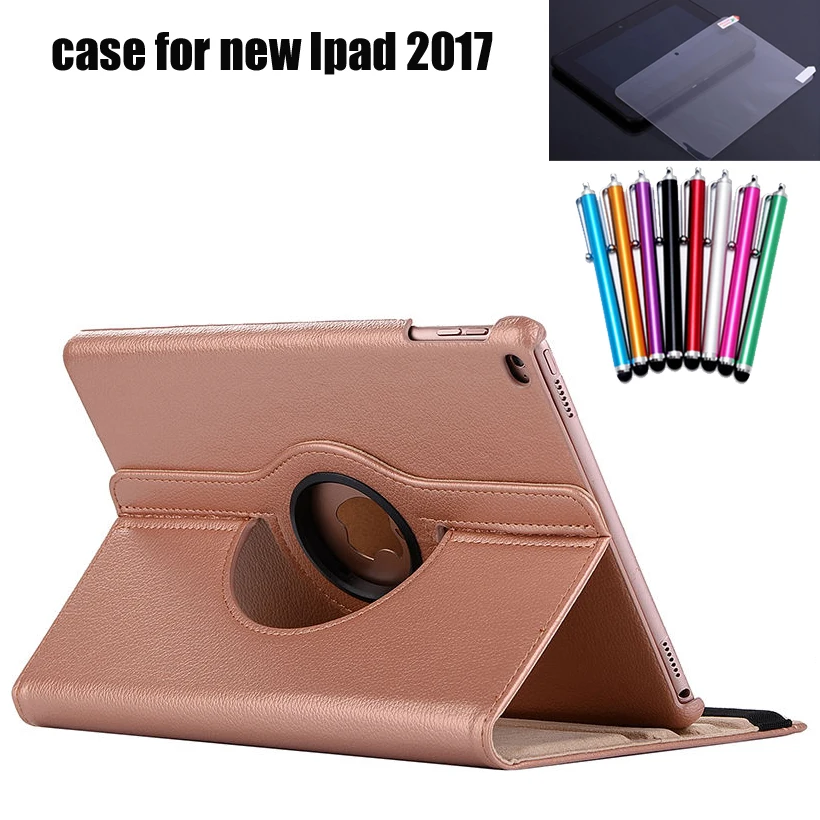 

360 Degree Rotating Case For Apple New iPad 9.7 2017 2018 6th generation Cover Funda Tablet Stand Shell+screen protector