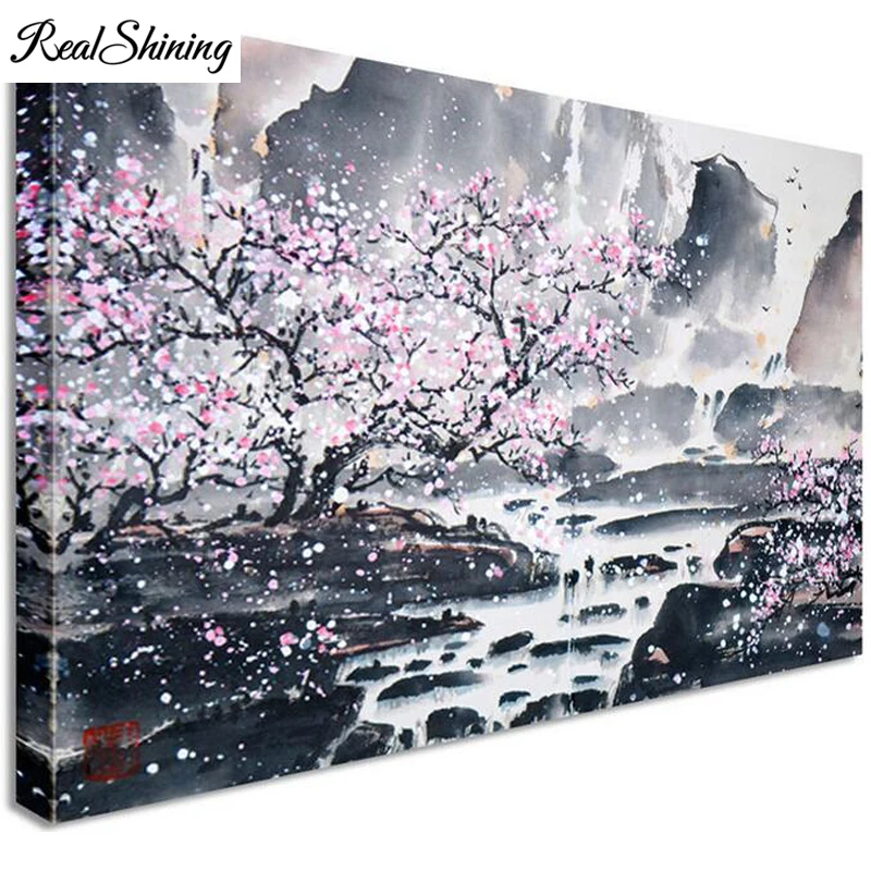 

Full Square/Round Drill 5D DIY Diamond Painting Japan Sakura Flowers Embroidery Cross Stitch 3d Home Decor diamond mosaic FS5602