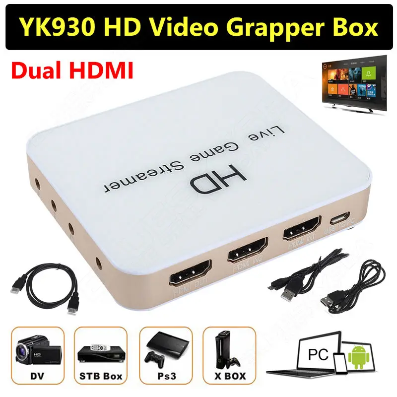 

Free shipping!YK930 HDMI HD HDD Video Recorder Game Capture 1080P For PS3/4 XBOX DVD PC Phone