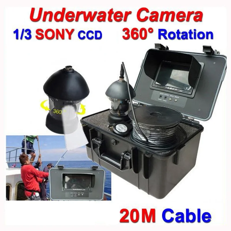 360 DEGREE VIEW UNDERWATER FISHING CAMERA SET 7 INCH DISPLAY IR LEDS