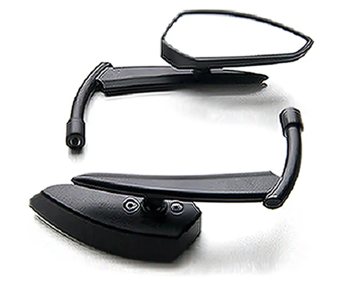 Custom Rear View Mirrors Black Pair w/Adapters For Victory Cross