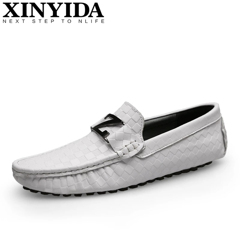 

High Quality Genuine Leather Men Loafers Slip On Breathable Soft Men Driving Shoes Fashion Moccasins Boat Shoes Plus Size 38-48