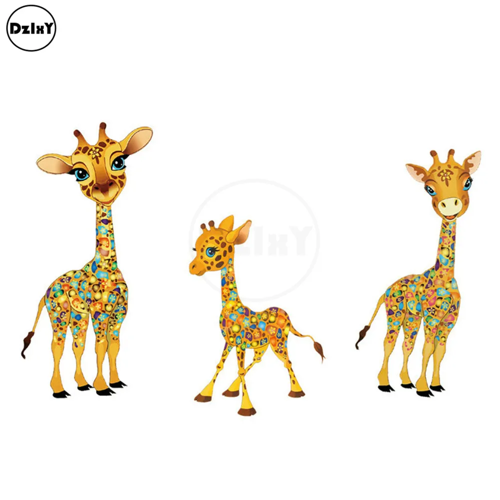 

Giraffe Animals Thermo-Stickers for Clothes Iron on Heat Transfers Patches A-Level Washable PVC Handmade Family Appliques @T-166