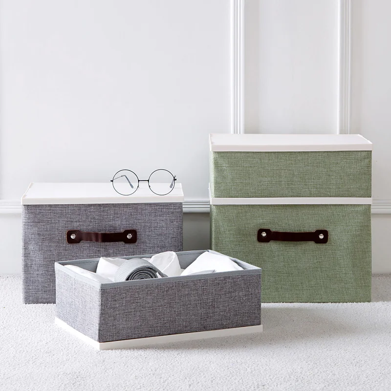 Cotton Fabric Folding Storage Box Clothing Toys Storage Boxes Non woven