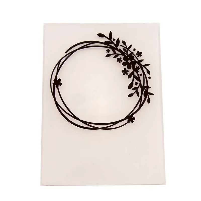 

Flower Circle Embossing Folder Stencils for DIY Scrapbooking Plastic Handmade Template Crafts Art Diary Decor Painting Tool Card