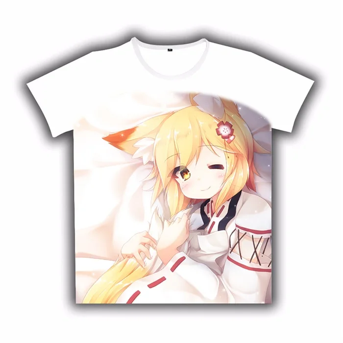 14 Футболка в стиле аниме «Sewayaki Kitsune no Senko-san The Helpful Fox Senko-san»; белая футболка с короткими рукавами для косплея; повседневные летние топы унисекс - Цвет: 14
