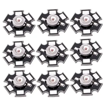 

10pcs 3W 45mil led grow Chip Deep Red 655-660nm Royal Blue 440-460nm LED diodes plant grow Light Lamp With 20mm
