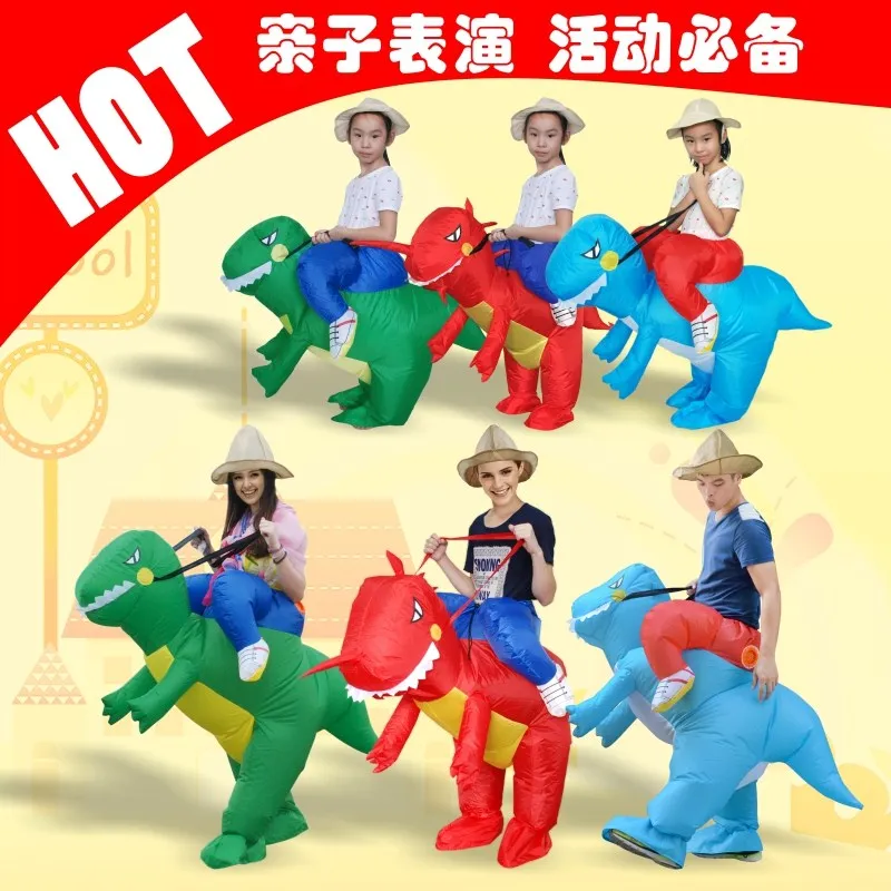 Nuovo Costume Gonfiabile Di Halloween Per Bambini Adulto Fan Cow Horse Cowboy Gorilla Sumo T-Rex Costume Gonfiabile Di Dinosauro