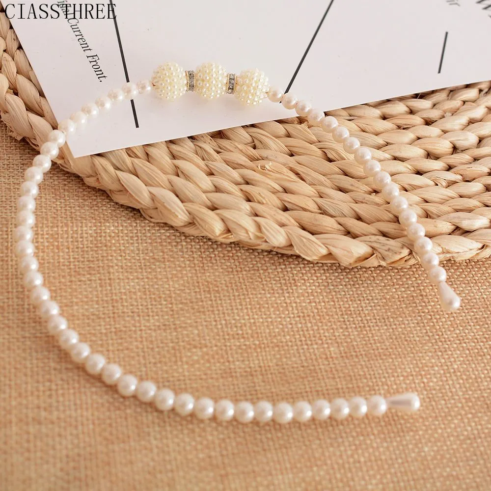Girls Kids Pearl Hairband Crystal Jewelry Bead Princess Hair Band