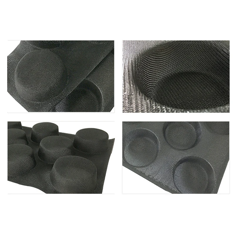 Meibum 8 Cavity Black Porous Silicone Mold Round Milky Bread Modle Hamburger Muffin Bun Tray Non Stick Bakeware Baking Tools