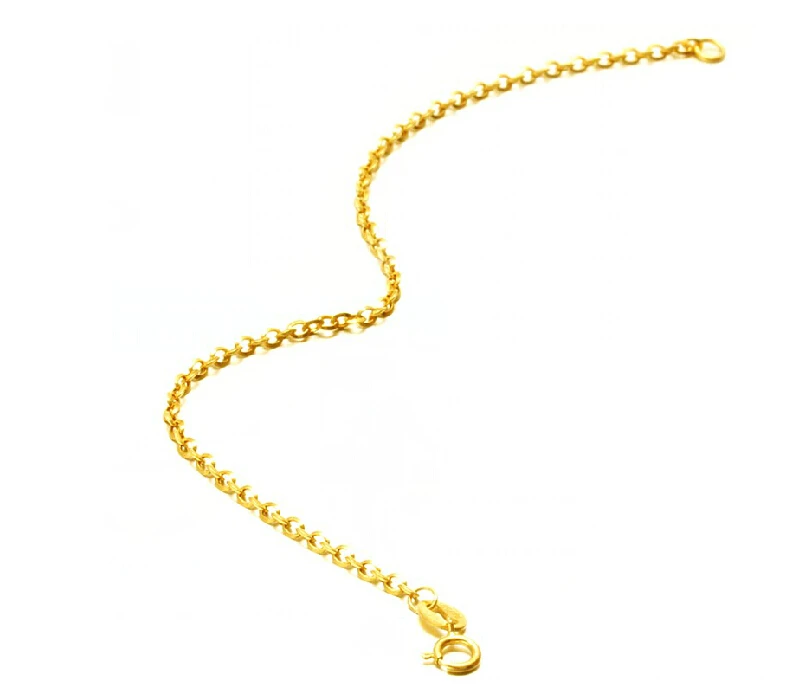 Pure Italy design Yellow Gold Cable Link Bracelet 16cm